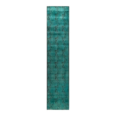 Contemporary Overdyed Wool Hand Knotted Runner - 2' 8" x 13' 0"