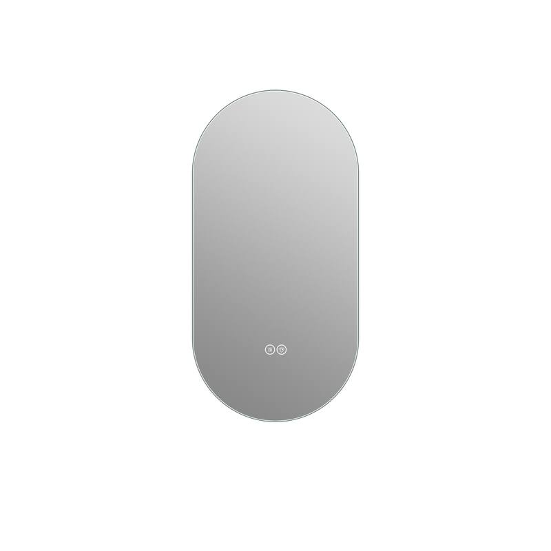 48*24 inch Smart Wall Mounted LED Touch Screen Anti-fog Mirror Bathroom Mirror, Barber Shop Mirror - Antique Silver
