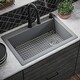 preview thumbnail 50 of 86, Karran Drop-In Quartz 33 in. 1-Hole Single Bowl Kitchen Sink Kit