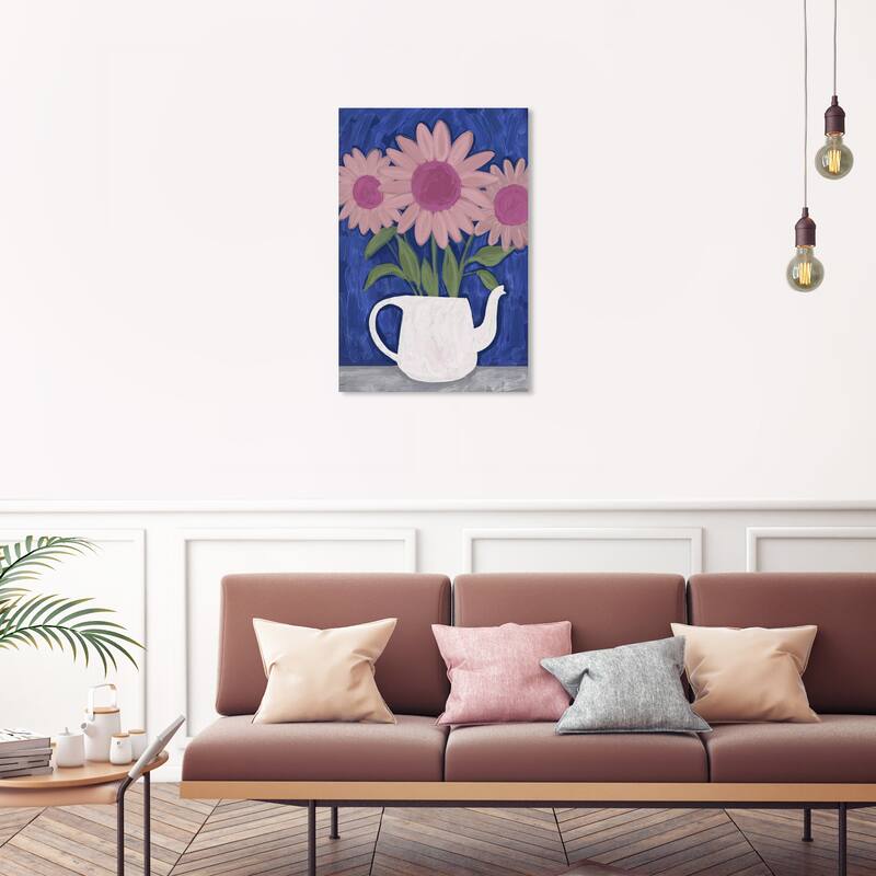 Wynwood Studio Canvas Floral and Botanical Ornate Floral II Pink and Modern & Contemporary Wall Art Canvas Print - 30 x 20