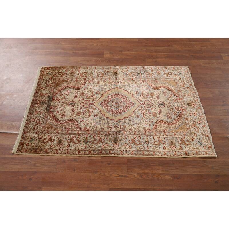 Hereke Vegetable Dye Turkey Foyer Rug Handmade Silk Carpet - 2'8" x 3'11"
