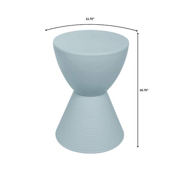 dimension image slide 1 of 7, Boyd Round Side Table with Ribbed Design Base - Accent Hourglass End Table with Removable Lid for Living Room & Bedroom