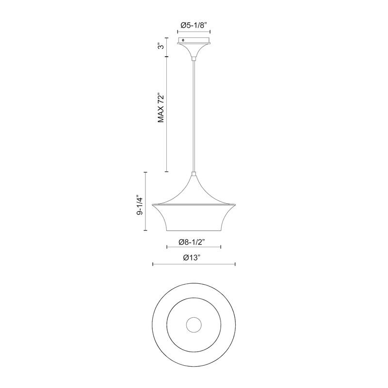 Alora Lighting PD523013 Emiko 13" Wide Pendant