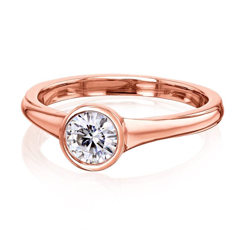 Annello by Kobelli 0.5 Carat Round Moissanite Solitaire Engagement Ring in 14k Gold (GH/VS)