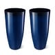 preview thumbnail 46 of 47, Glitzhome 30"H Set of 2 Oversized Gradient Cobalt Blue/Turquoise/Red Tall Plastic Planter