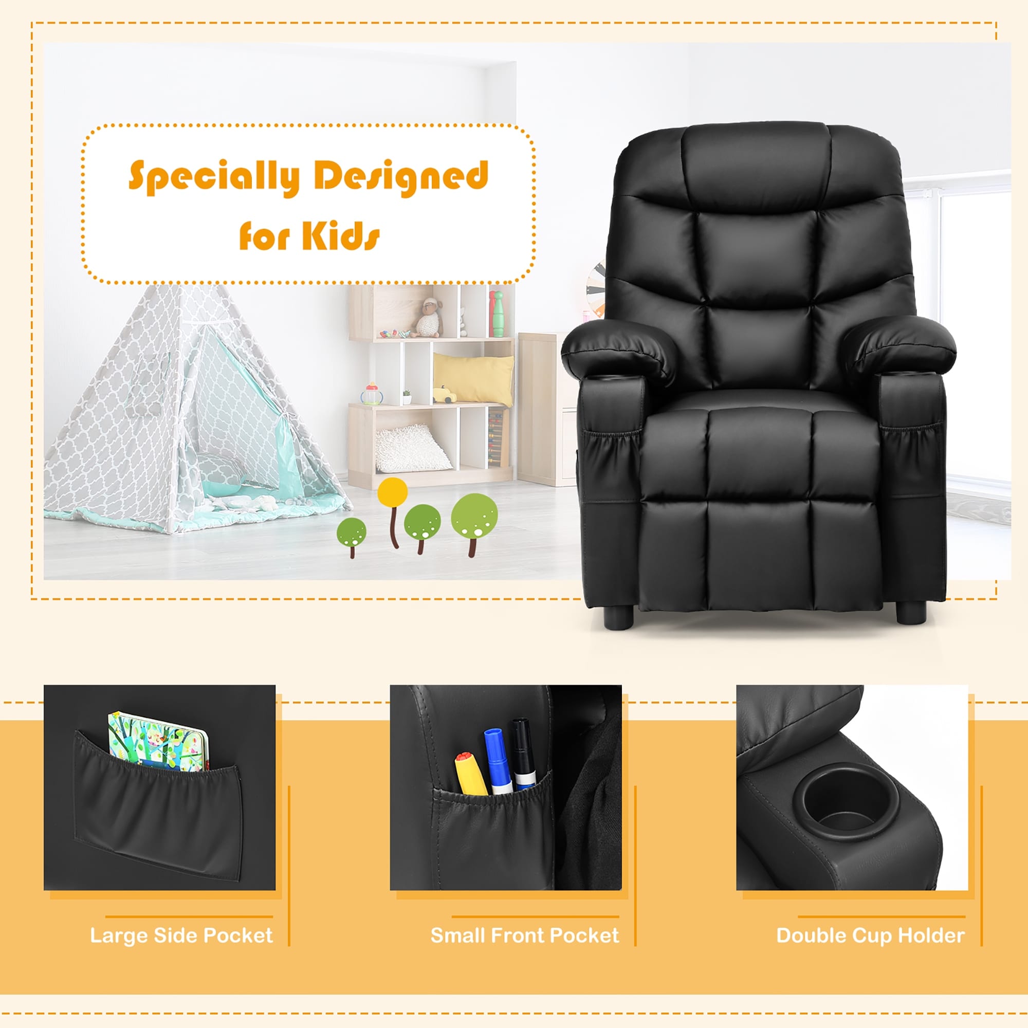 Small recliner deals chair for kids