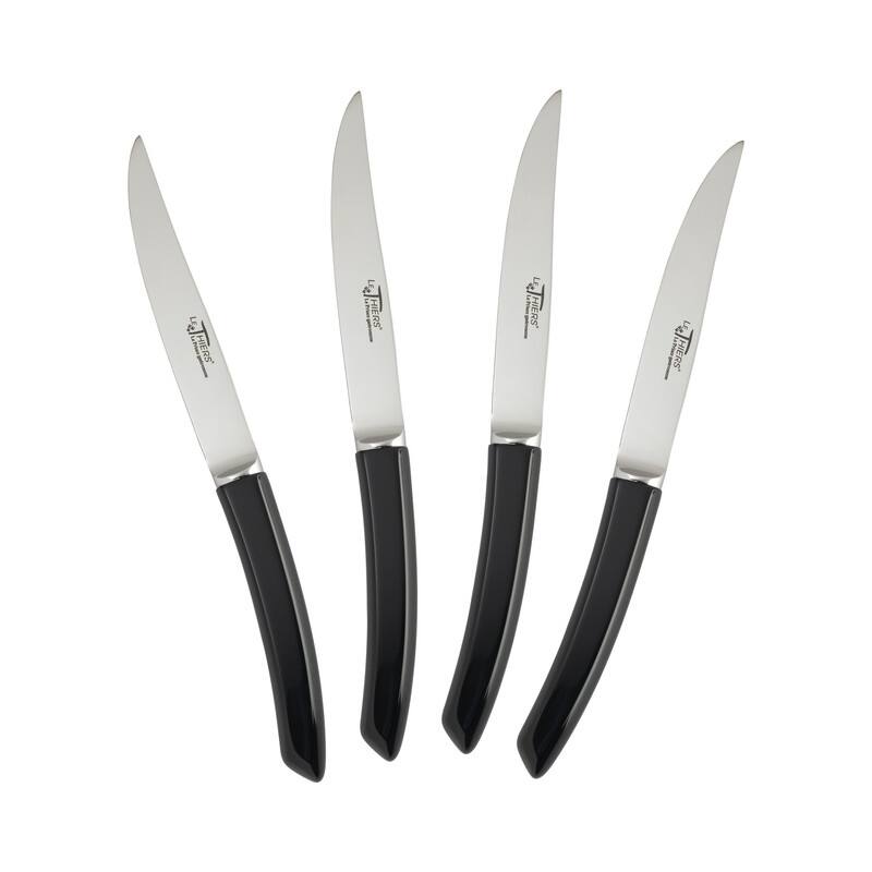 Au Nain Le Thiers Steak Knives with Black Handles, Set of 4