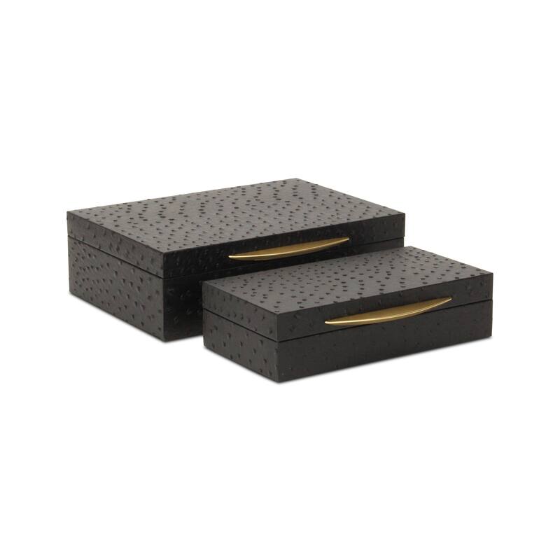 Canorus Faux Ostritch Pattern Rectangular Box Set