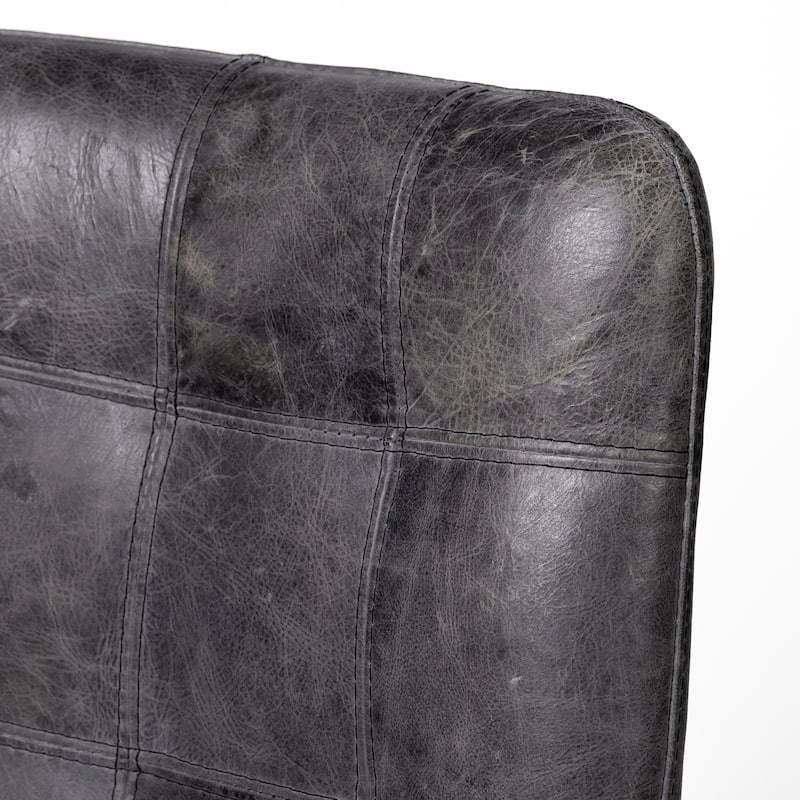 Horsdal Black Faux Leather Dining Chair - 21.0L x 24.0W x 34.8H