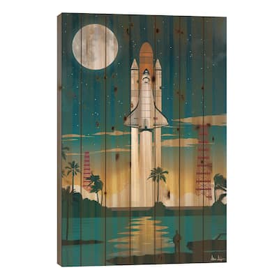 Discovery Launch Print On Wood by IdeaStorm Studios - Multi-Color