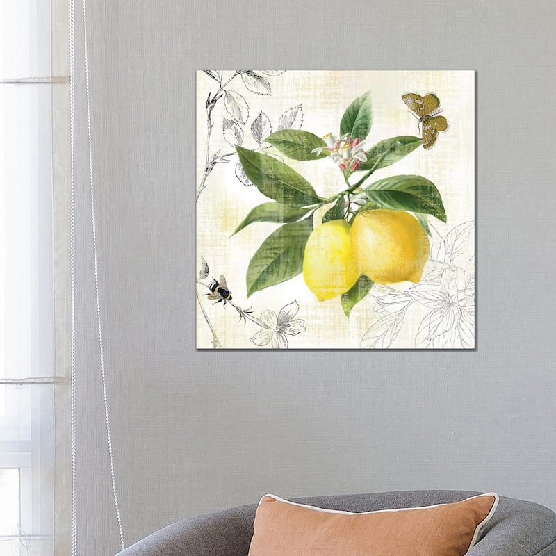 iCanvas "Linen Lemons I" by Nan Canvas Print - 26x26x1.5
