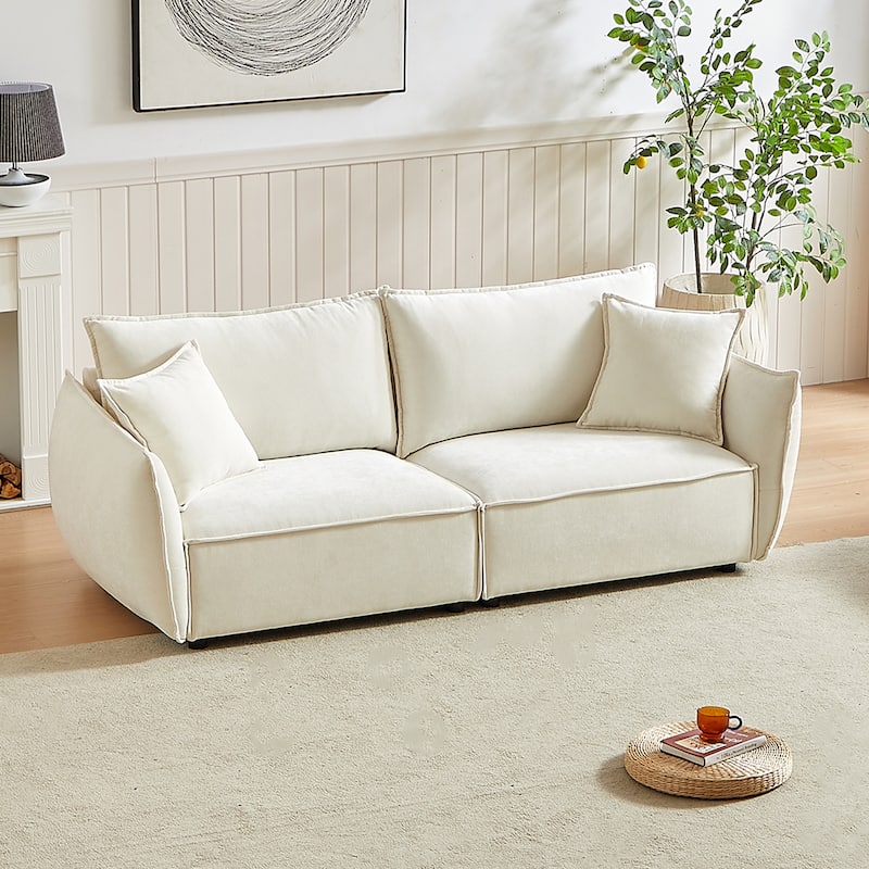 88-In Modern Living Room Sectional Sofa, Chenille Living Room Couch with Extra 2 Pillows-2 Seater Sofa