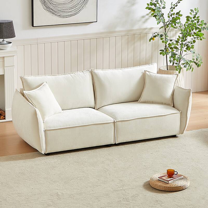 Convertible Chenille Sleeper Sofa Couch with Pillows, Modern Design for Living Rooms