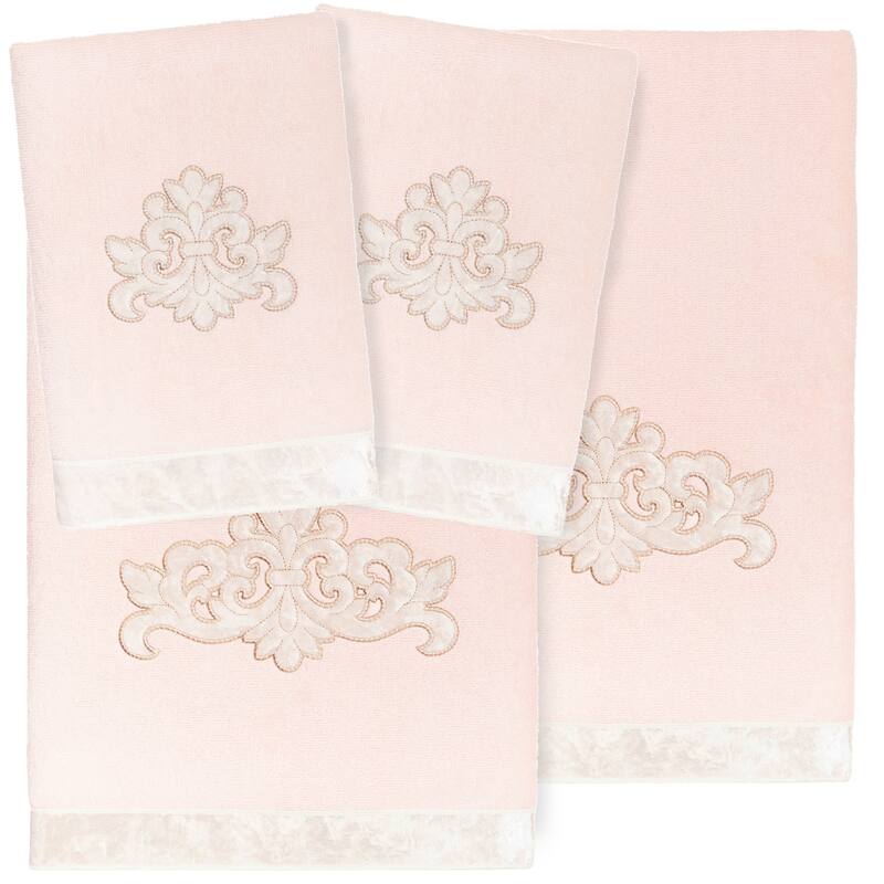 Authentic Hotel and Spa Turkish Cotton May 4 PC Towel Set - Blush