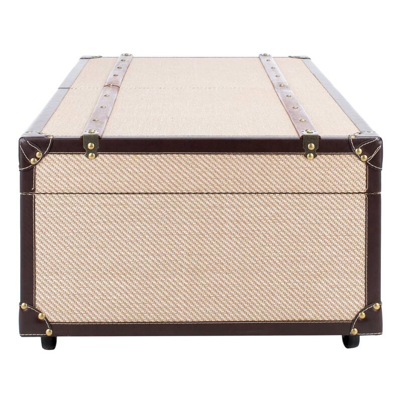 SAFAVIEH Terese Coffee Table Storage Trunk with Wine Rack - 47.2" W x 23.6" L x 15.4" H - 47Wx24Dx15H