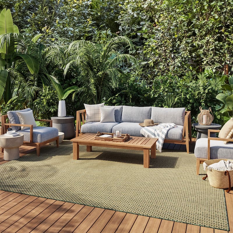 Nourison Courtyard Indoor/Outdoor Modern Geometric Area Rug