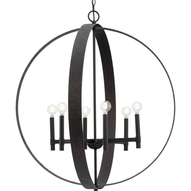 Progress Lighting P400392 Allegheny 6 Light 32" Wide Globe Chandelier - Matte Black