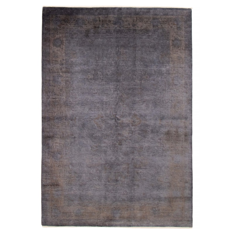 ECARPETGALLERY Hand-knotted Vibrance Light Denim Blue Wool Rug - 6'1 x 8'8 - Light Denim Blue - 6'1 x 8'8