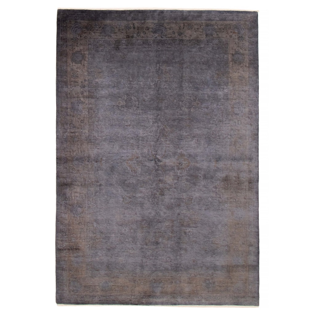 ECARPETGALLERY Hand-knotted Vibrance Light Denim Blue Wool Rug - 6'1 x 8'8