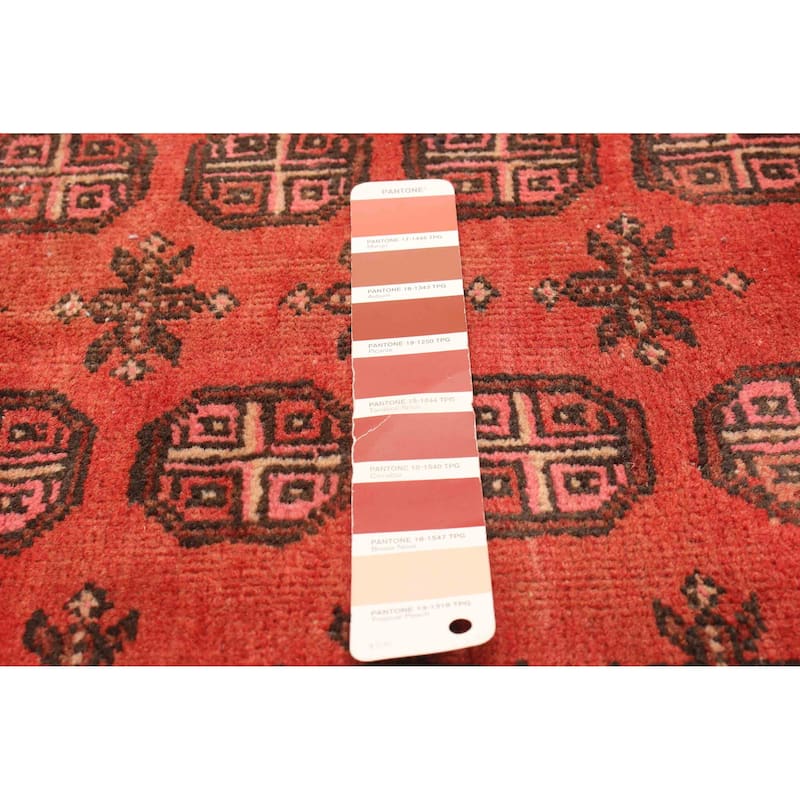 ECARPETGALLERY Hand-knotted Baluch Red Wool Rug - 3'5 x 4'11