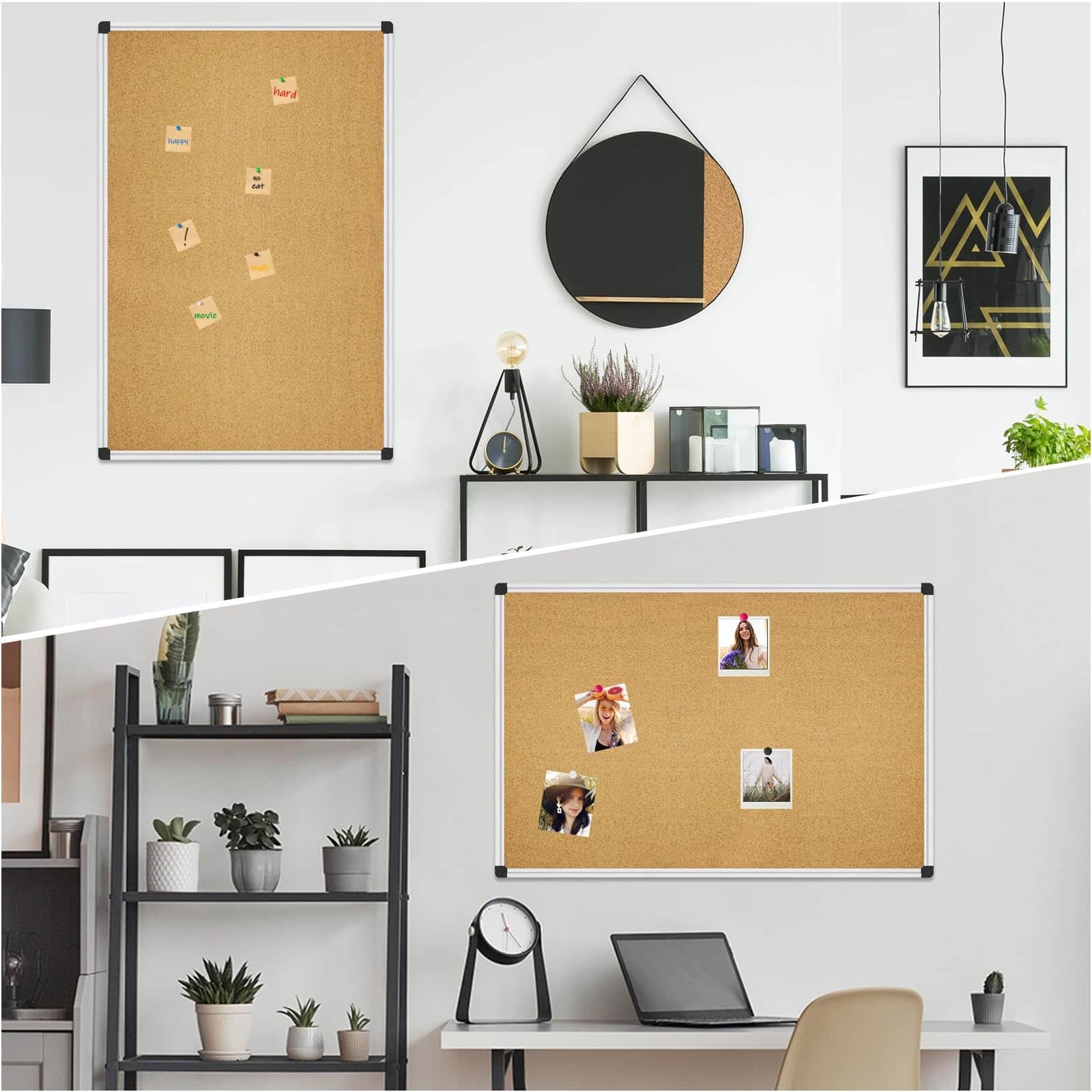 Cork Board 36 x 24, Notice Cork Bulletin Board, Corkboard with Aluminum