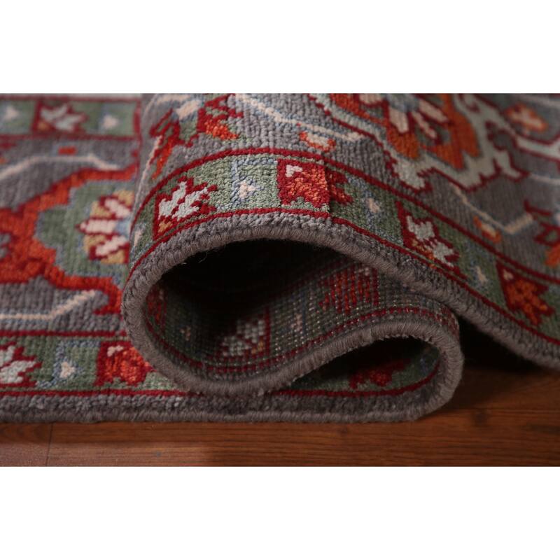 Animal Pictorial Heriz Serapi Oriental Area Rug Handmade Wool Carpet - 7'10" x 9'8"