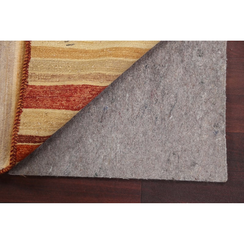 Wool Contemporary Striped Gabbeh Kashkoli Area Rug Hand-knotted Carpet - 2'6" x 4'0"