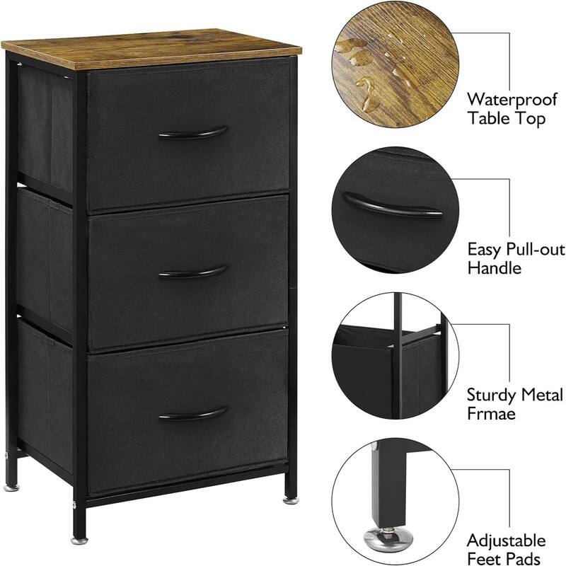 Nightstand with 3 Drawers