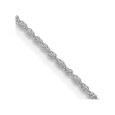 Curata 14k White Gold Solid 1.1mm Baby Rope Chain Necklace Options: 16 18 20 24 30