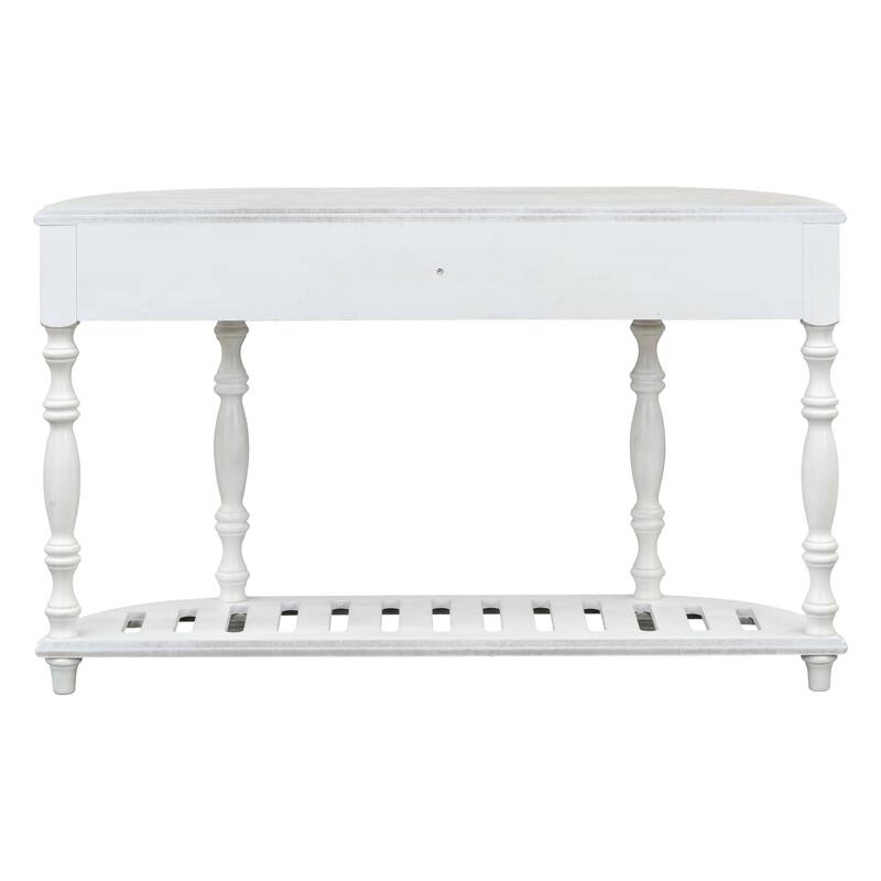 Modern Curved Console Table with 4 Drawers and 1 Shelf