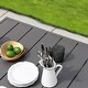 preview thumbnail 3 of 8, Nuu Garden Outdoor Square 37 Inch Iron Dining Table with 1.57 Inch Umbrella Hole