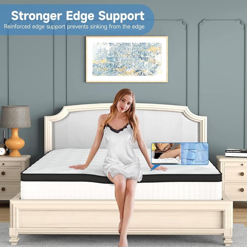 Full Size Box Spring 12 Inch Mattress, Memory Foam Hybrid Mattress in a Box