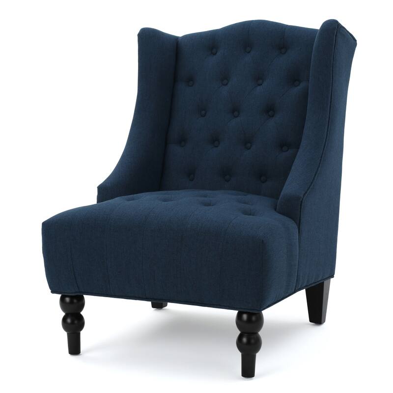 Mid-Century Modern Upholstered Wingback Accent Chair, Set of 1