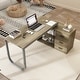 preview thumbnail 44 of 62, L-shaped executive desk With 3 Drawers for Home and Office