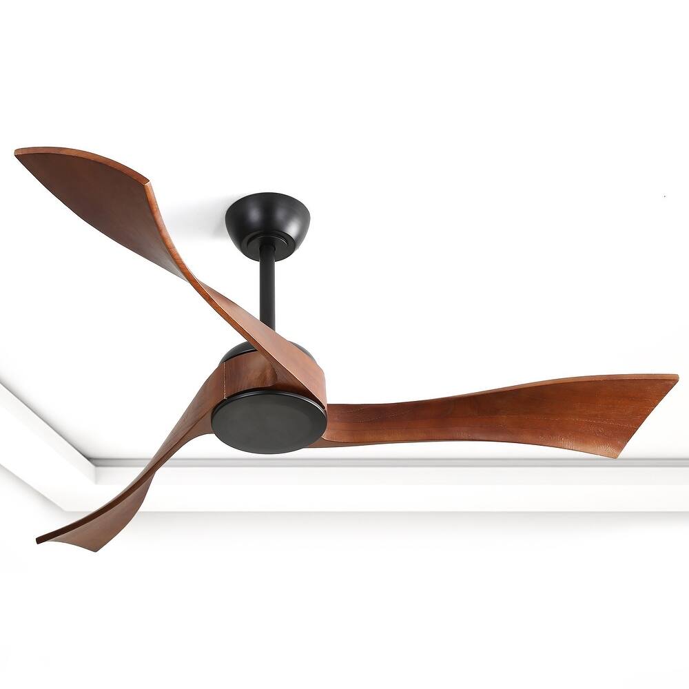 Sofucor 52 inch Modern Solid Wood / ABS Ceiling Fan With Remote Control(No Light),6 WInd Speed,Reversible Airflow