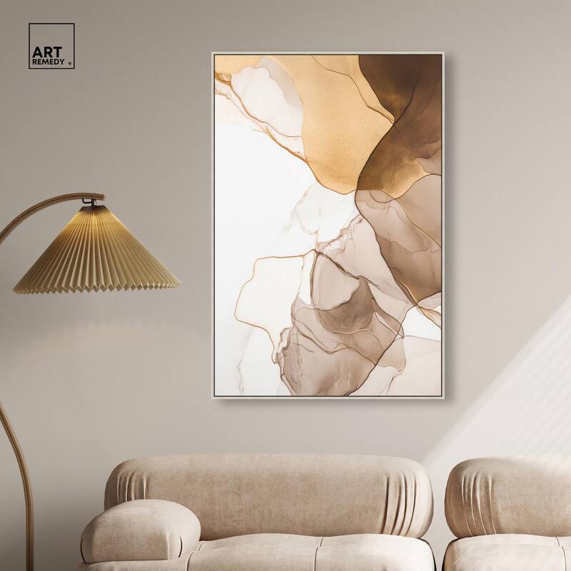 Sepia Silk Streams Canvas by Art Remedy