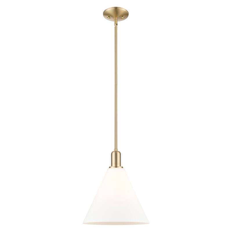 Innovations Lighting Endless Possibilities Arcadia - Berkshire Glass - 1 Light 12" Stem Hung Mini Pendant - Champagne Bronze/Matte White