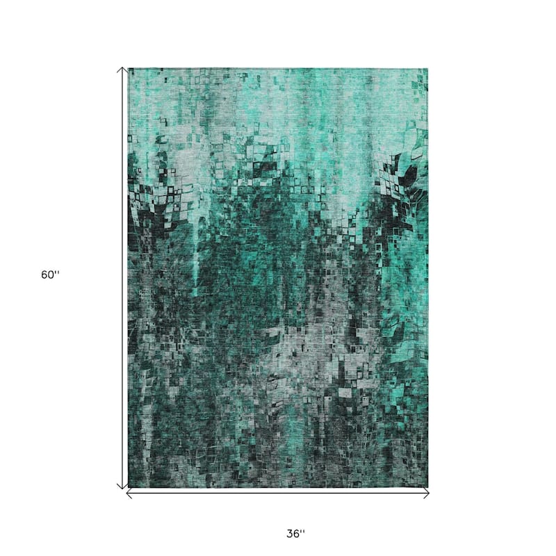 HomeRoots Abstract Transitional Rectangle Outdoor Rug