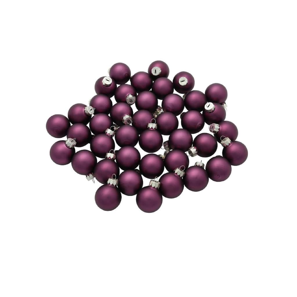 Matte Finish Glass Christmas Ball Ornaments 1.25" (30Mm) Purple 40Ct