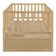preview thumbnail 39 of 58, Twin Size Wood Daybed with Fence Guardrails and 2 Drawers, Split into Independent Floor Bed & Daybed