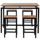 5-Piece Kitchen Height Table Set, Industrial Dining Table with 4 Chairs