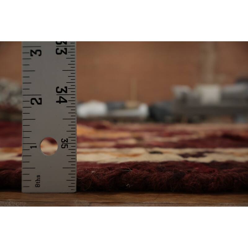 Hand Knotted Oriental 100% Wool Carpet Modern Tribal Red Moroccan Area Rug - 11' 9'' X 9' 3''