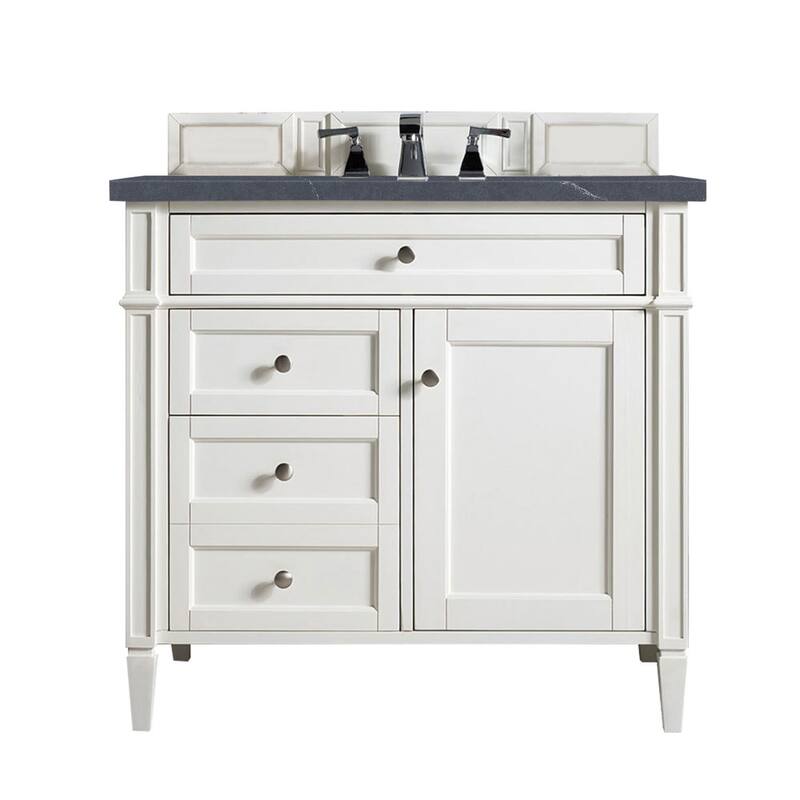James Martin Vanities 655-V36-3CSP Brittany 36" Single Basin Poplar - Bright White - Painted