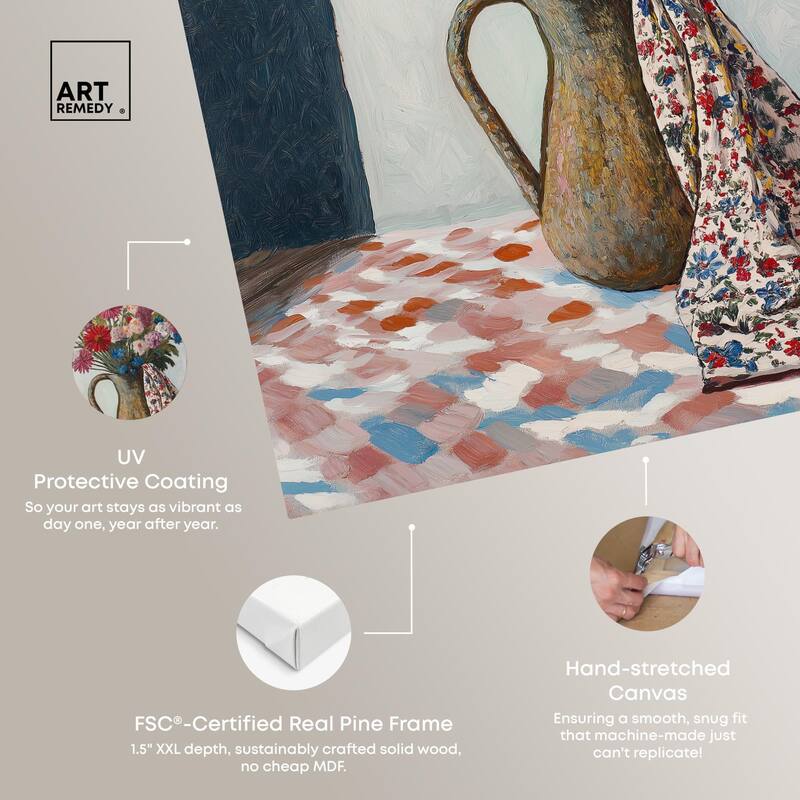 Draped in Flowers Canvas by Art Remedy, Gallery Wrapped