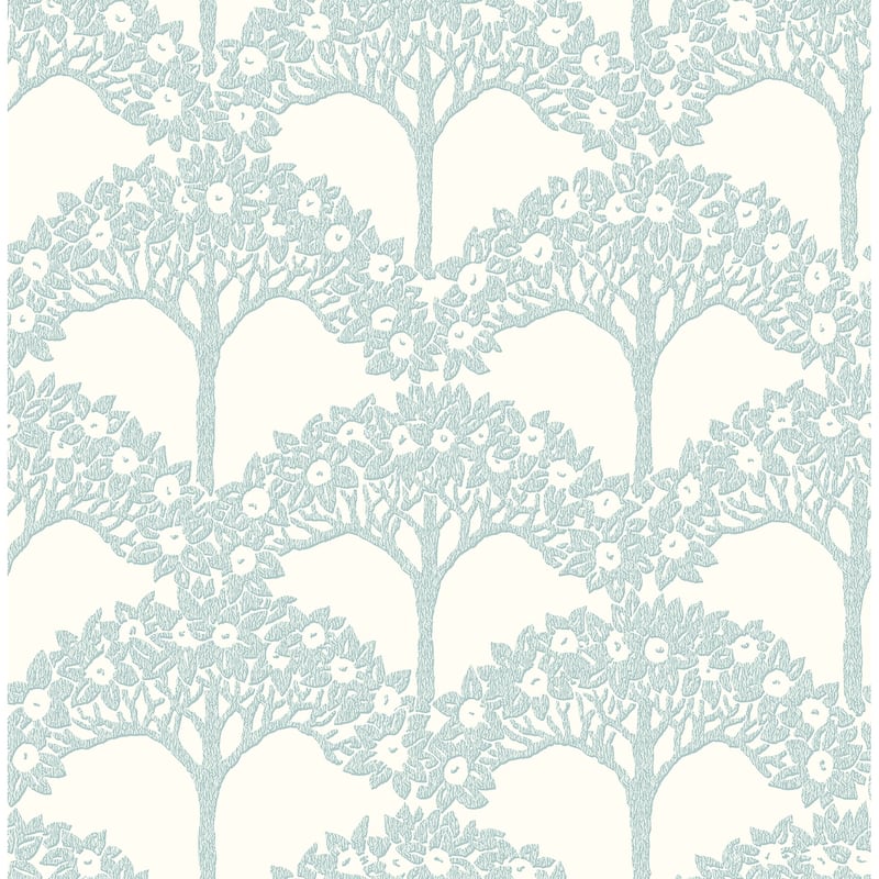 A-Street Prints Dawson Turquoise Magnolia Tree Wallpaper