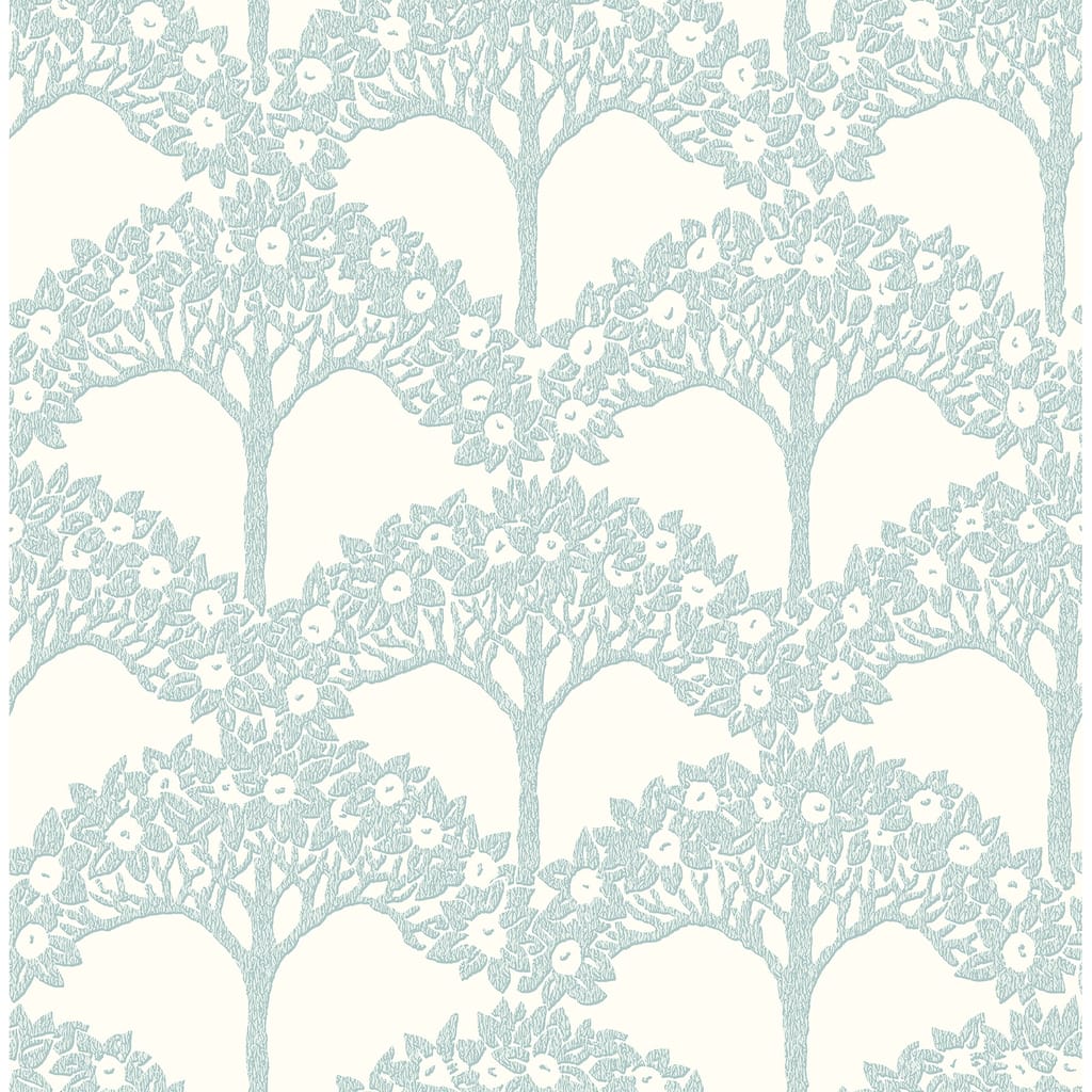 A-Street Prints Dawson Turquoise Magnolia Tree Wallpaper