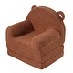 preview thumbnail 1 of 8, Brown Velvet Kids Sofa Chair, Foldable, Soft and Easy to Clean - 44.88” L x 19.69” W x 14.17” H Brown