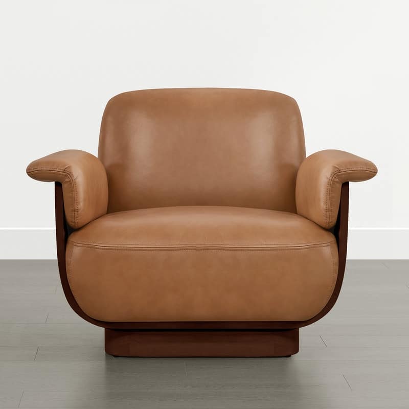 Spruce & Spring Modern Rounded Swivel Accent Chair & Storage Ottoman Set Living Room Set