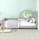 preview thumbnail 3 of 20, Twin Size Upholstered Daybed with Playful Carton Ears Shaped Headboard, Sturdy Wooden Frame and Easy Assembly, Grey