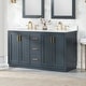 preview thumbnail 98 of 196, Altair Gazsi Bathroom Vanity with Composite Stone Countertop without Mirror 60 inch. - Charcoal Blue + Brushed Gold